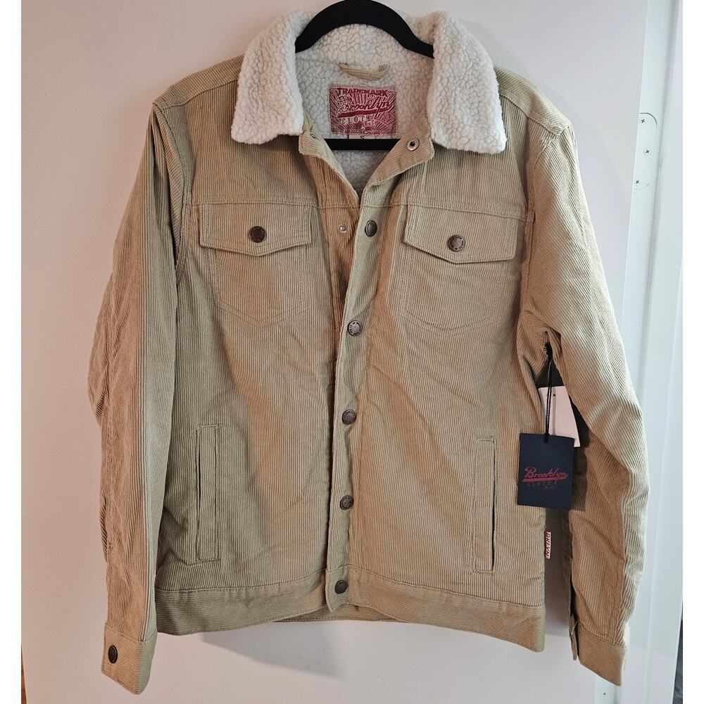 Brand New Unisex Brooklyn Clothing Jacket Beige/Tan Size Small Runs (in men's) - Picture 4 of 9